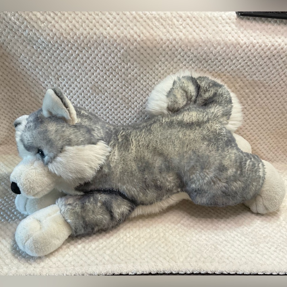 Aurora World Super Flopsie Mush Husky Dog 28 inch Plush Stuffed Animal Blue Eyes - Picture 4 of 16